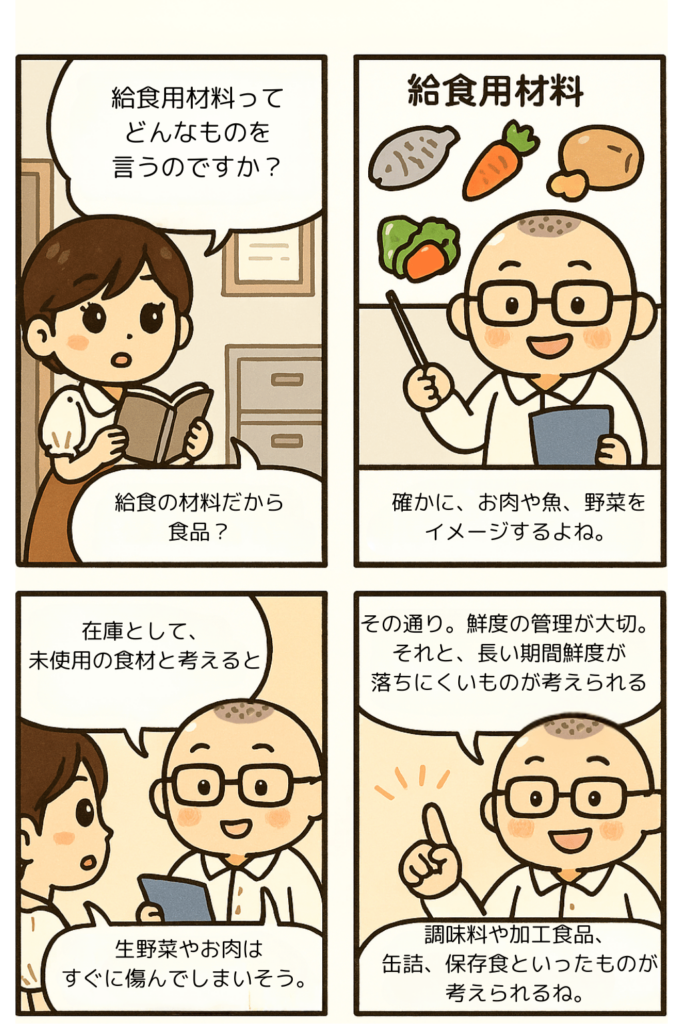 給食用材料 社会福祉法人会計の勘定科目を漫画で確認