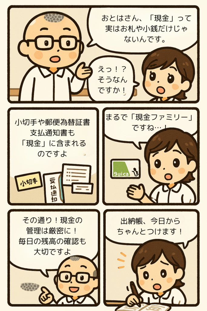 現金　勘定科目を漫画で確認　