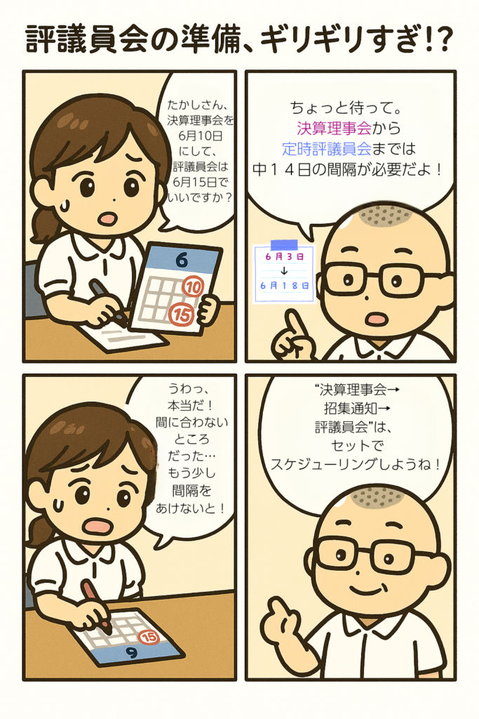 評議員会まで準備備