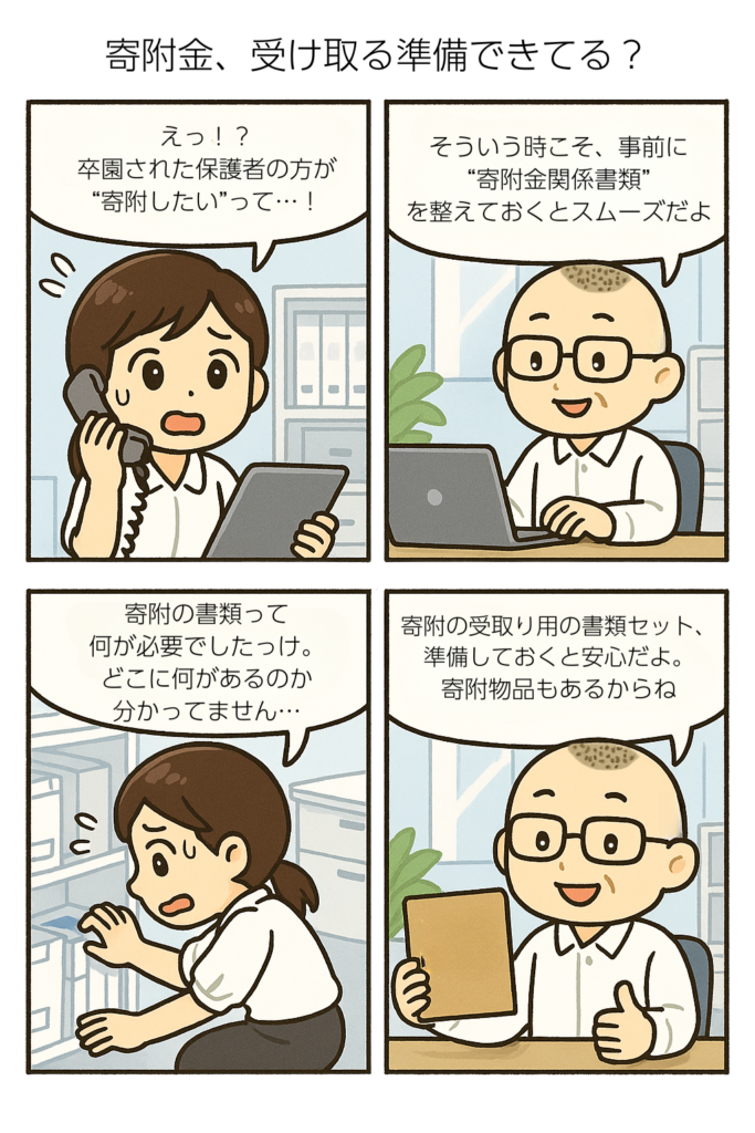 企業主導型保育事業の寄附金関係書類