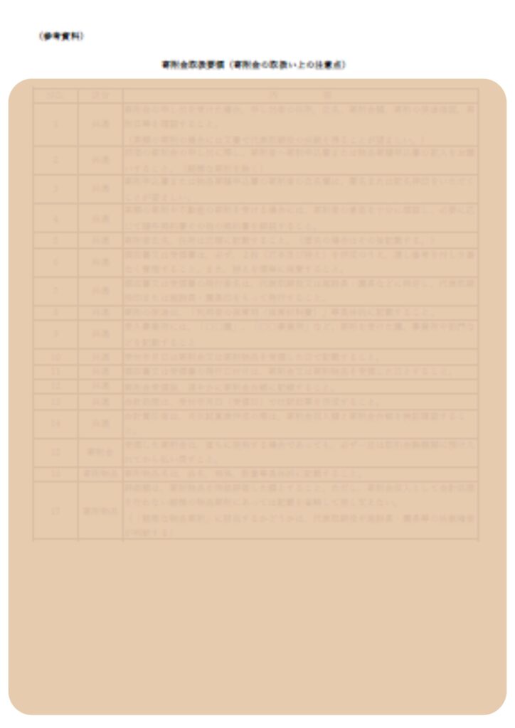 企業主導型保育園の寄付金関係書類様式のうち寄付金取扱要領