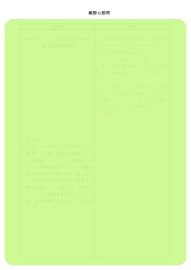 企業主導型保育園の積立資産管理規程の条文の説明資料