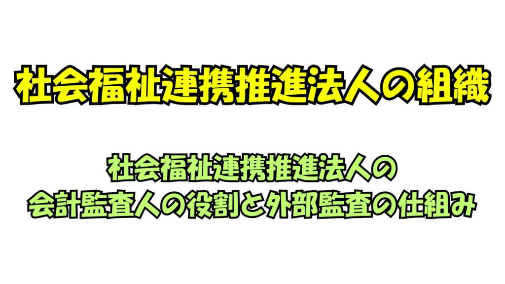 社会福祉連携推進法人の会計監査人の役割と外部監査の仕組み