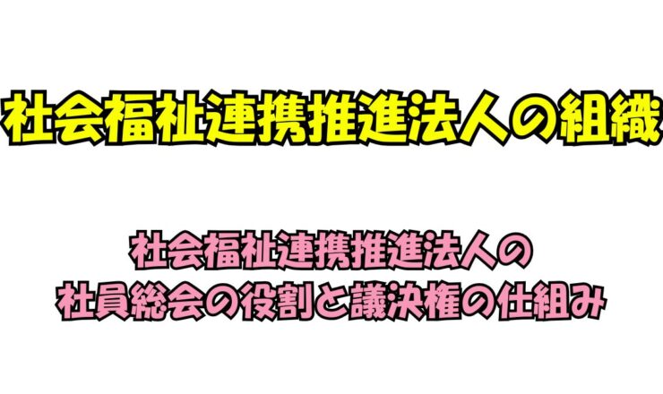社会福祉連携推進法人の社員総会の役割と議決権の仕組み