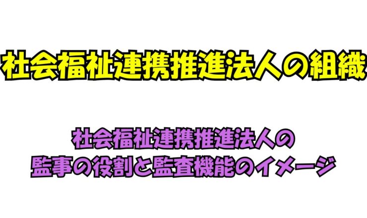 社会福祉連携推進法人の監事の役割と監査機能のイメージ